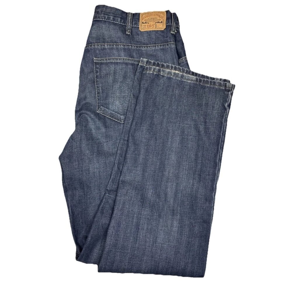 UFO Relaxed Straight Leg Jeans Men’s 36x34 Blue Denim Classic Workwear
